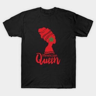Moroccan Queen Morocco Flag Afro Roots T-Shirt